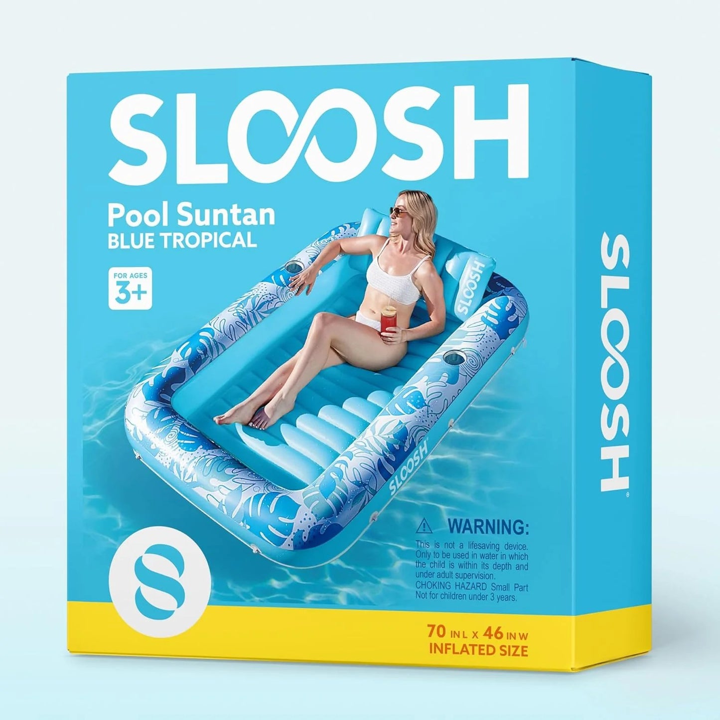 LAST DAY PROMOTION - BUY 1 GET AIR PUMP FREE -Inflatable Tanning Pool Lounge Float With Cup Holder
