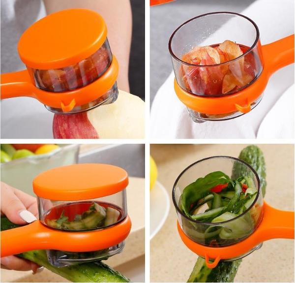 Double-sided Stainless Steel Blade Peeling Knife With Storage Box