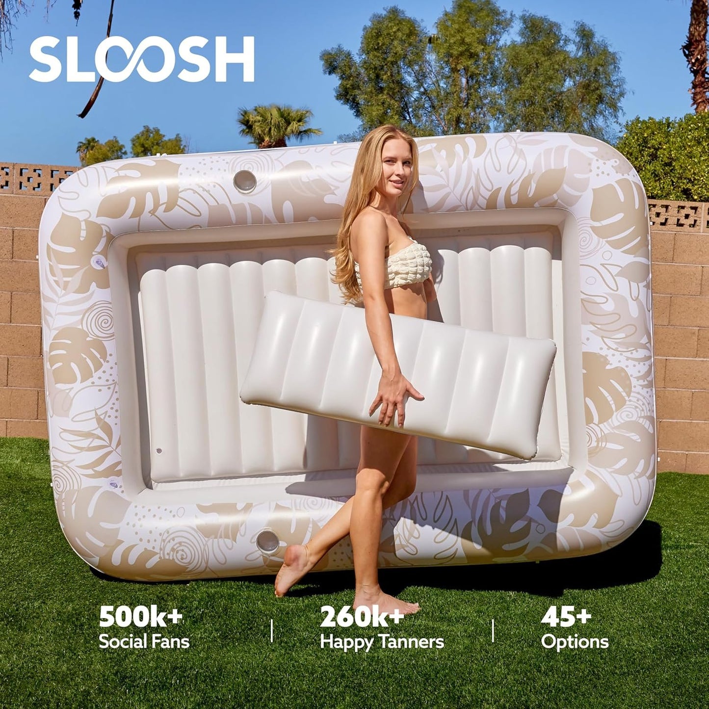 LAST DAY PROMOTION - BUY 1 GET AIR PUMP FREE -Inflatable Tanning Pool Lounge Float With Cup Holder