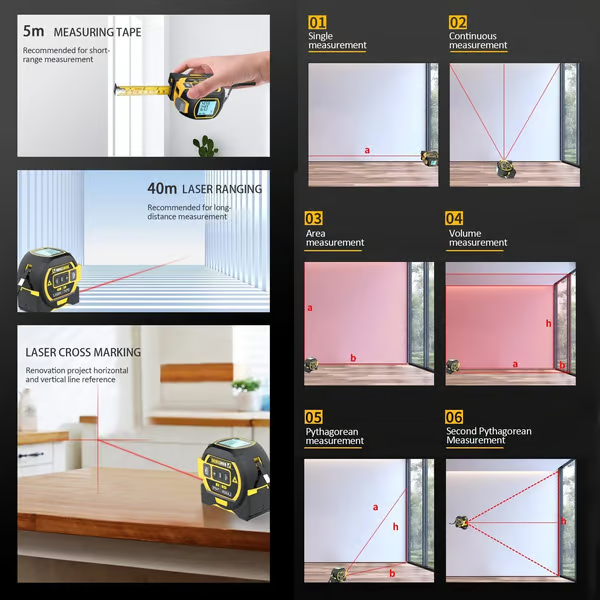 Measurin Sight 3-In-1 Infrared Laser Tape Measuring
