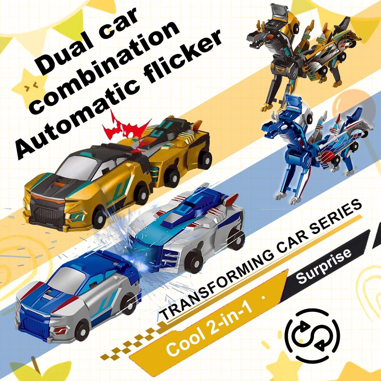 2025 New product ! Collision Transforming Dinosaur Car Toy