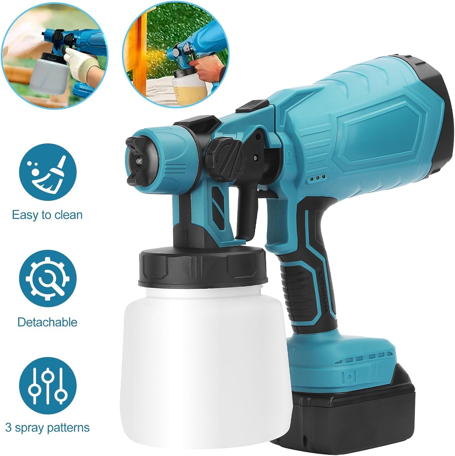 High-pressure Cordless Paint Sprayer with Battery