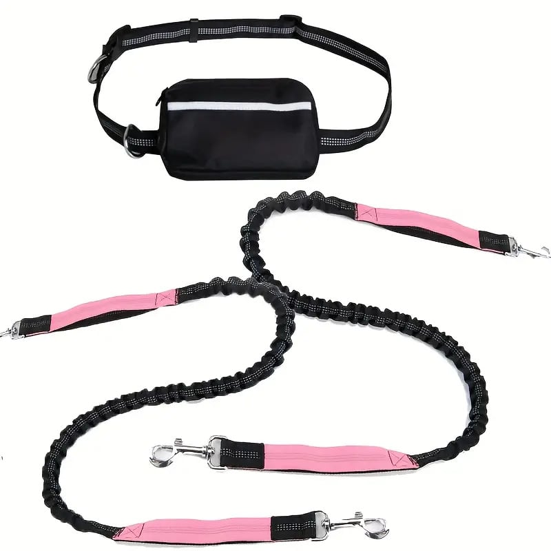 Hands Free Dog Leash with Zipper Pouch