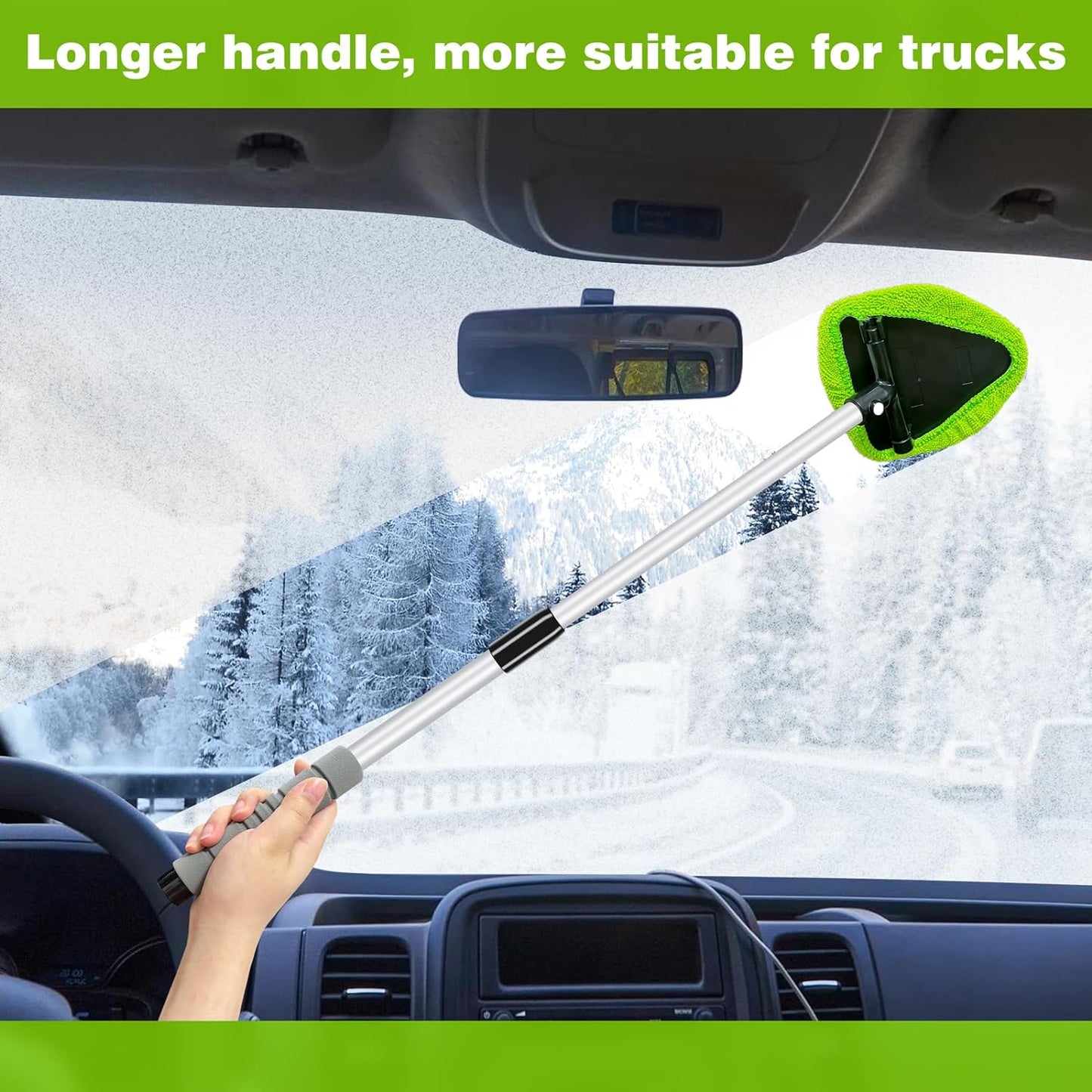 Microfiber Car Windshield Cleaning Tool with Extendable Handle