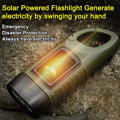 Outdoor essentials🔥 - hand-cranked solar power bank flashlight