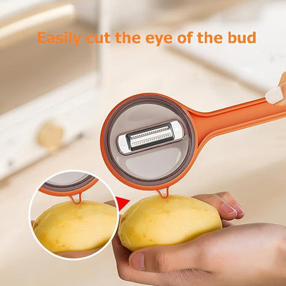 Double-sided Stainless Steel Blade Peeling Knife With Storage Box