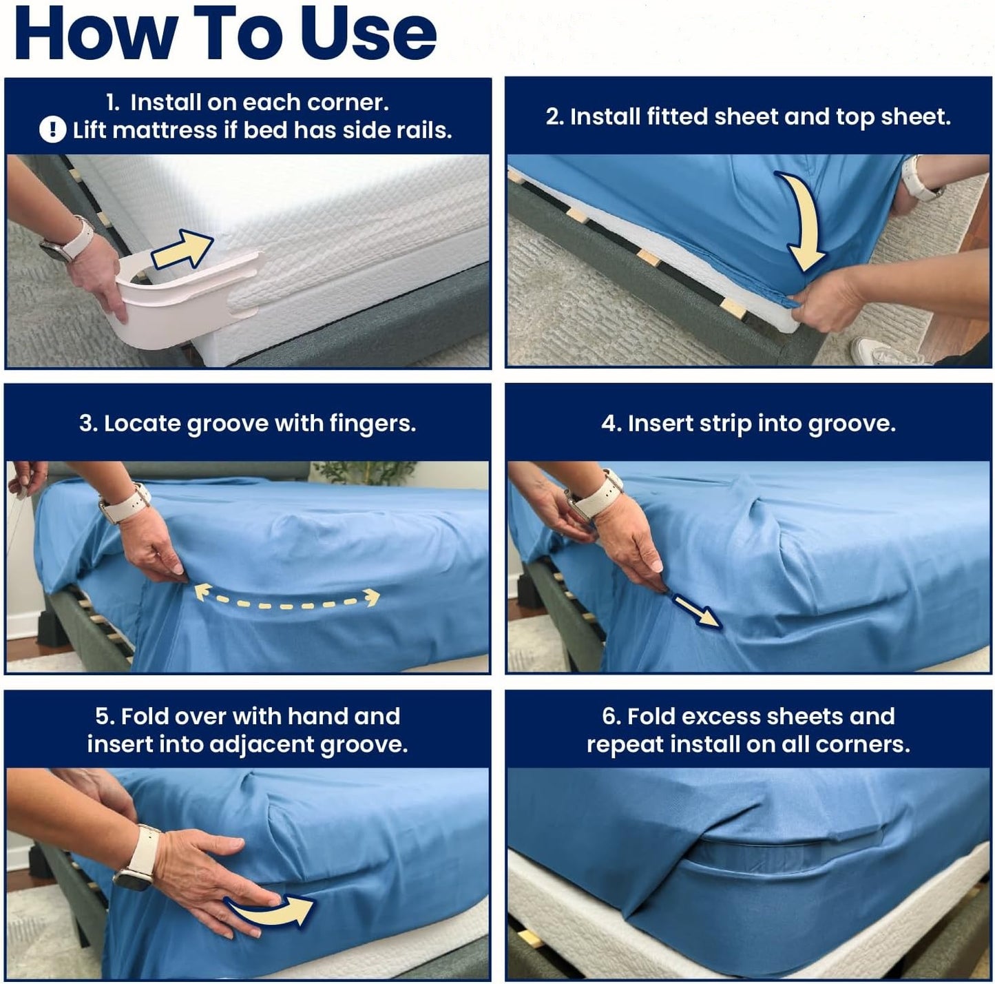 Sheet Holders - Secure Bed Sheets Firmly in Place - 4 Pack