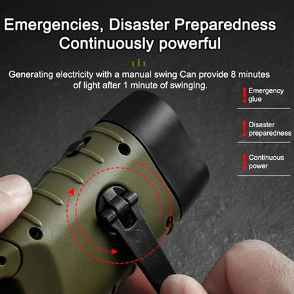 Outdoor essentials🔥 - hand-cranked solar power bank flashlight
