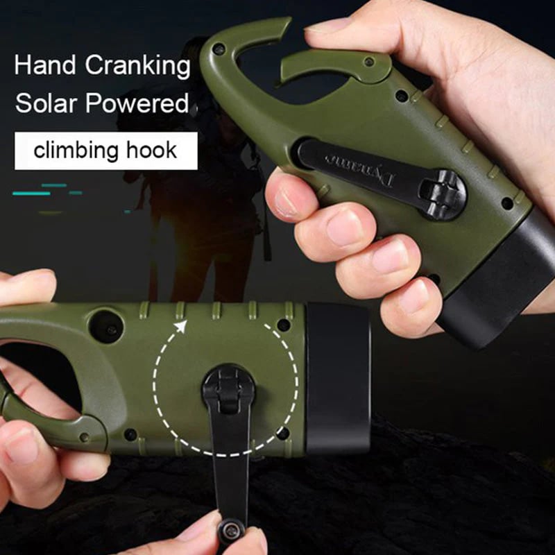 Outdoor essentials🔥 - hand-cranked solar power bank flashlight
