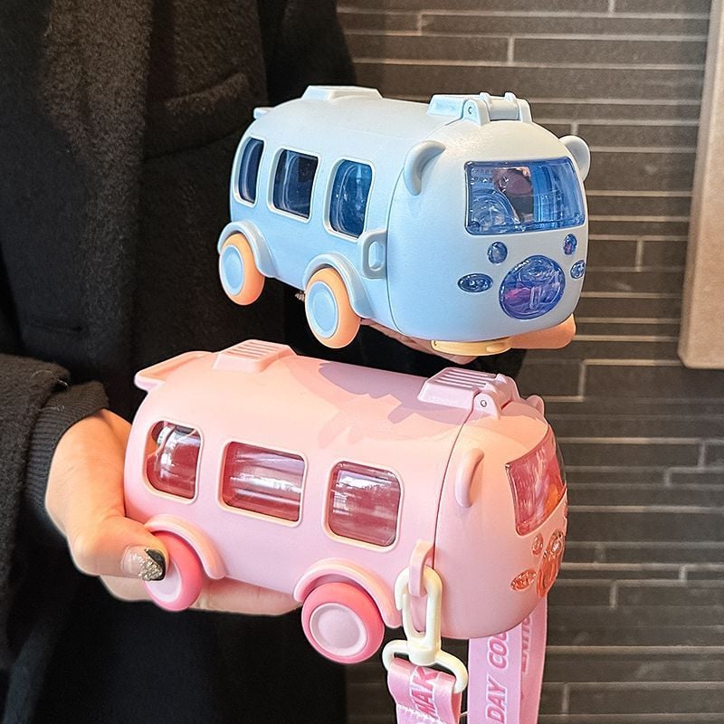 Portable Water Cup in Bus Shape with Strap（16.9 Oz）