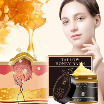 Beef Tallow and Honey Balm for Skin - Handmade All-Natural Moisturizer