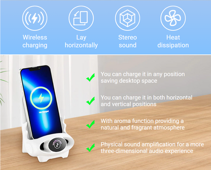 Mini Chair Wireless Fast Charger Multifunctional Phone Holder — Adapts to All Phones