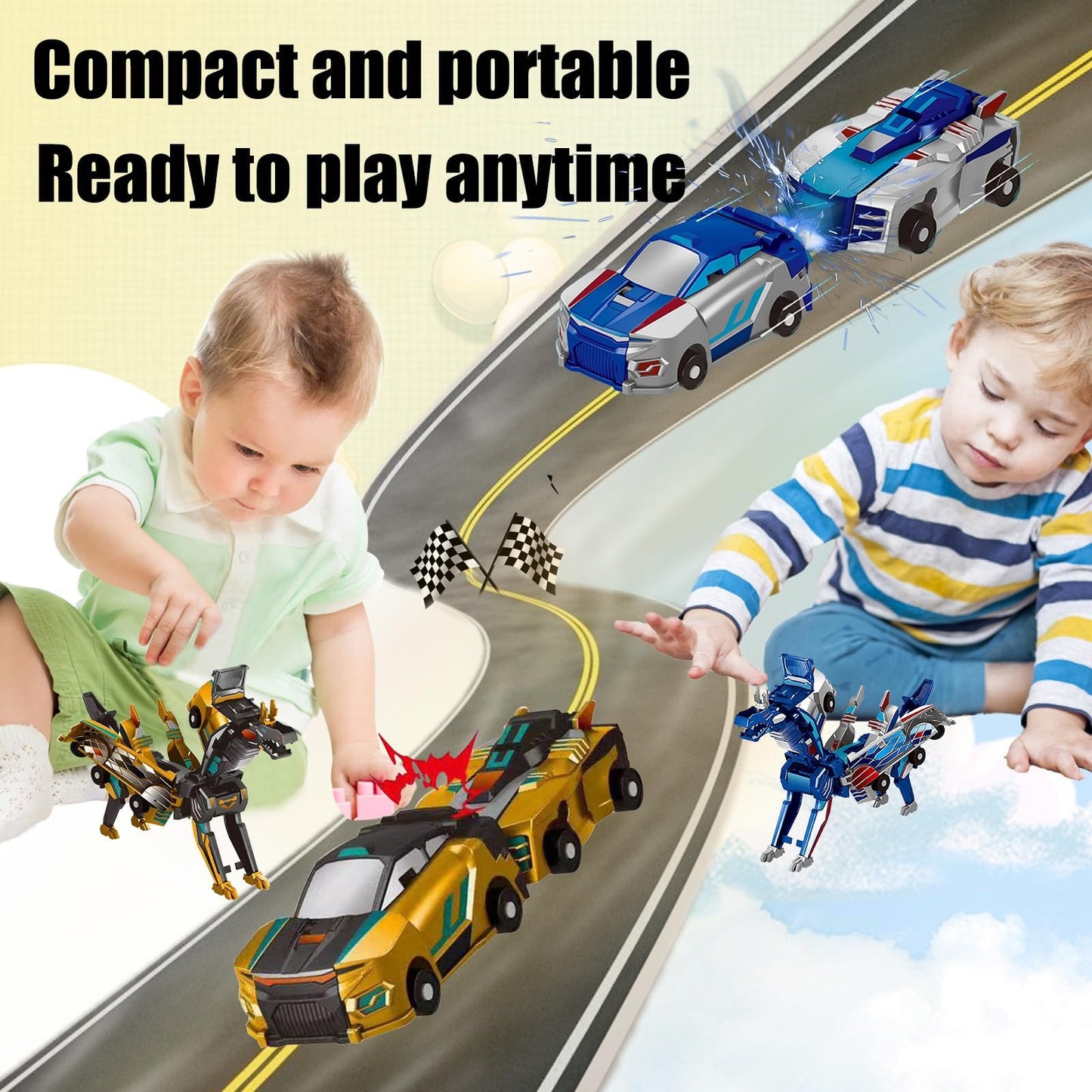 2025 New product ！ Collision Transforming Dinosaur Car Toy