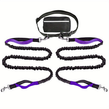 Hands Free Dog Leash with Zipper Pouch