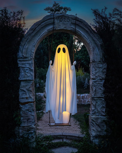 🎃Hanging Swing Ghost Halloween Decor with String Lights👻