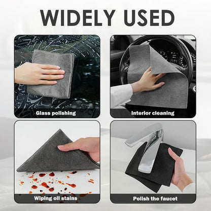 Streak-Free Microfiber Cloth – Ultra-Absorbent 11.8" × 11.8" Lint-Free Cleaner